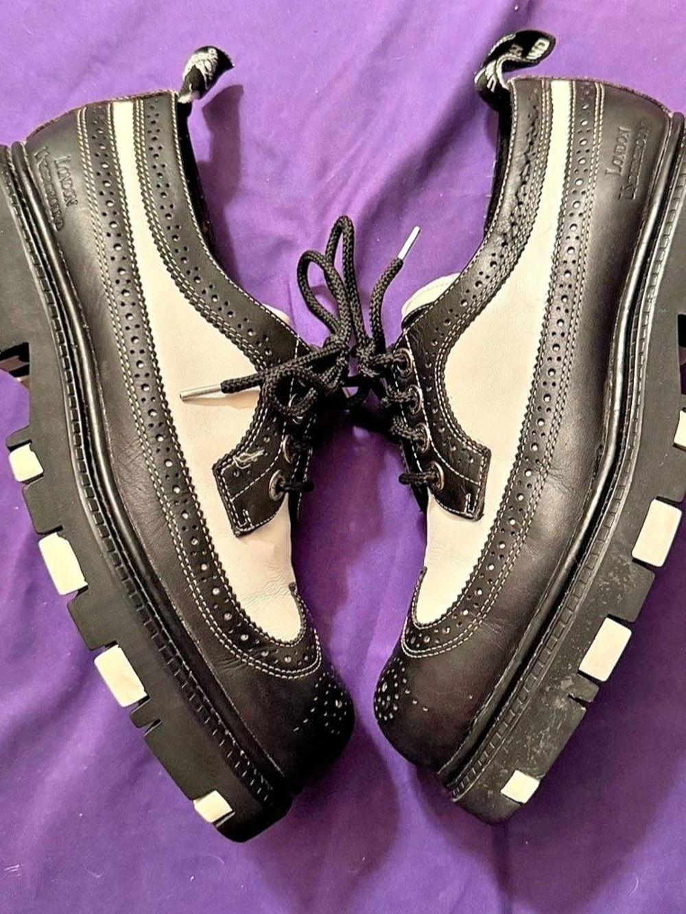 Vtg 90s London Underground Platform Creepers Wingtips Skull Sole Men 10